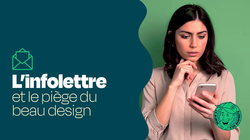 Une femme se questionnant sur le design infolettre efficace