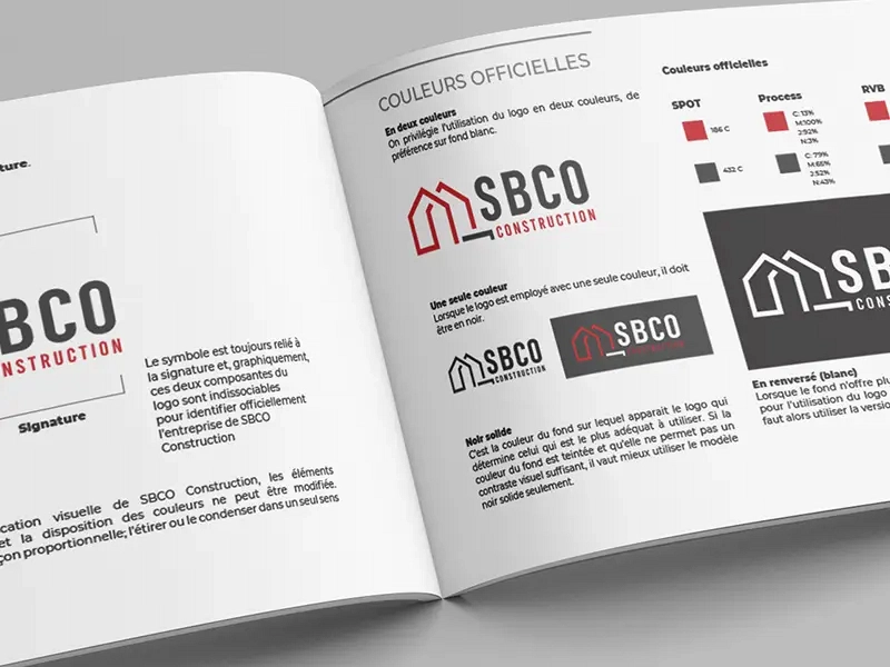 Conception logo entreprise construction guide de norme graphique